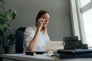 Female Architect having a Phone Call